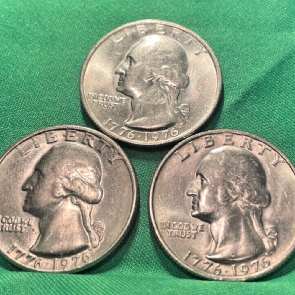 1976 Washington 3 Clad Quarters Grading Choice circulated - Picture 1 of 5